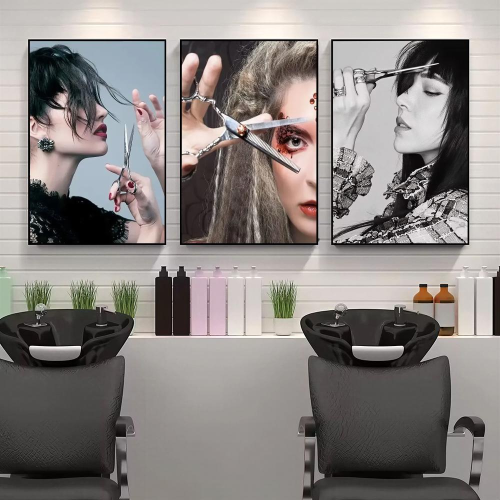 Interior Design Illustration - Nowoczesny salon fryzjerski – plakat HD