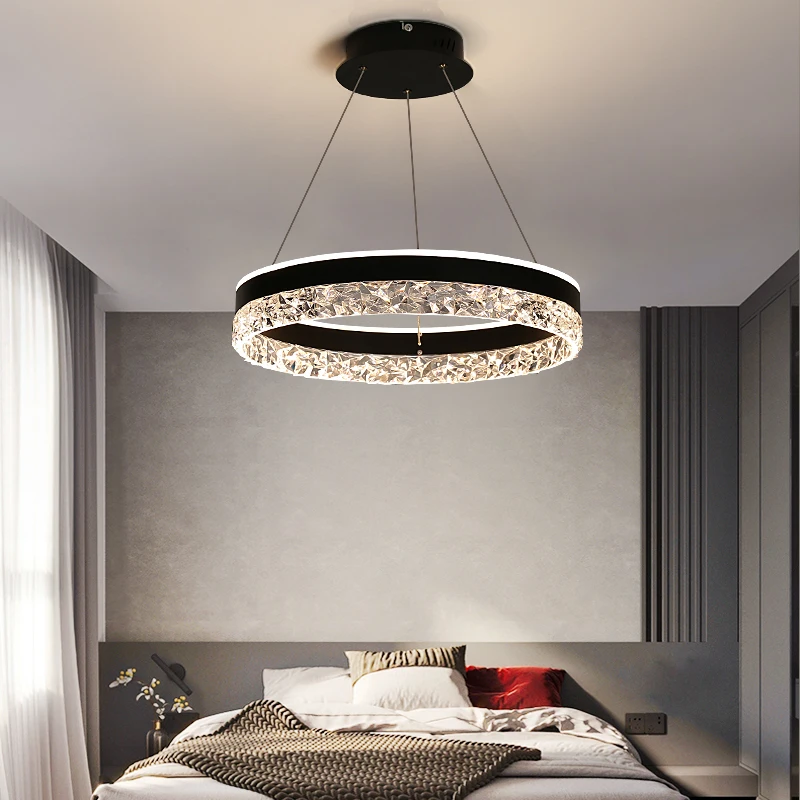 Interior Design Kitchen And Living Room - Nowoczesna luksusowa kryształowa lampa wisząca LED